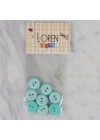 BFS  Crafts yeşil 8 li yuvarlak düğme - 454