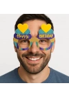 BFS  Cupcake Temalı Doğum Günü Renkli Karton Happy Birthday Gözlüğü 6 Adet