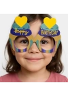 BFS Cupcake Temalı Doğum Günü Renkli Karton Happy Birthday Gözlüğü 6 Adet