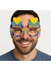 BFS Cupcake Temalı Doğum Günü Renkli Karton Happy Birthday Gözlüğü 6 Adet