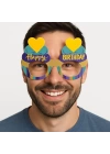 BFS Cupcake Temalı Doğum Günü Renkli Karton Happy Birthday Gözlüğü 6 Adet