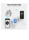 BFS D60 2x Motosiklet Kask Kulaklığı Bluetooth Intercom Rgb Işıklı 2 Intercom Bağlantılı