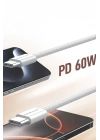 BFS DC82 1M 60W Type-C to Type-C PD Hızlı Şarj Kablo - Beyaz