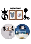 BFS  DECO103 Supermen Dekoratif Duvar Süsü Tablo Aksesuar Ahşap Tasarım Hediye Pano Sticker Seti