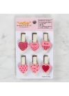 BFS  Dekoratif Pembe Kalp Desenli Mandal 6lı
