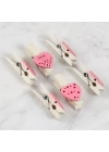 BFS  Dekoratif Pembe Kalp Desenli Mandal 6lı