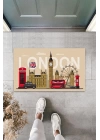 BFS Dijital Baskı Bej London Temalı Paspas K-3020