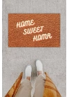 BFS Dijital Baskı Dekoratif Home Sweet Home Kahverengi Kapı Önü Paspası K-1236