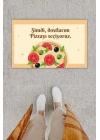 BFS Dijital Baskı Dekoratif Pizza Pudra Kapı Önü Paspası K-1211