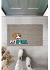 BFS Dijital Baskı Gri Köpekli Pet Hotel Dekoratif Kapı Paspası K-2027