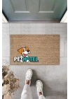 BFS Dijital Baskı Kahverengi Köpekli Pet Hotel Dekoratif Kapı Paspası K-2026