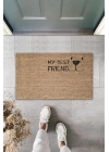 BFS Dijital Baskı Kahverengi My Best Friend Dekoratif Kapı Paspası K-2021