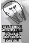 BFS Dijital Göstergeli Kulak İçi Kablosuz Bluetooth Kulaklık Boyun Bantlı