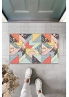 BFS Dijital Patchwork Şekilli Çok Renkli Kapı Paspası Dış Mekan Paspas K-3105