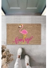 BFS Dijital Pembe Flamingo Bej Kapı Paspası Dış Mekan PaspasK-3050