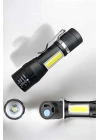 BFS El Feneri Led USB Şarjlı Zoom Mini Led Işık Acil Durum Feneri