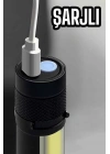 BFS El Feneri Led USB Şarjlı Zoom Mini Led Işık Acil Durum Feneri