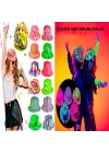 BFS   Farklı Desenlerde Plastik Neon UV Işık Parti Şapkası 1 Adet