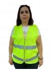 BFS Fermuarlı Sarı İkaz Yeleği XL Beden 59 cm
