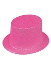 BFS     Floresan Pembe Renk Simli Uzun Fötr Melon Şapka 12 cm