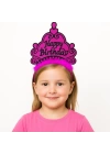 BFS  Fuşya Happy Birthday Prenses Tacı – Doğum Günü Taç Aksesuarı