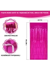 BFS   Fuşya Renk Ekstra Metalize Parlak Saçaklı Arka Fon Perde İthal A Kalite 1x2 Metre