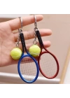 BFS  Gerçekçi Tenis Raketi Tasarımlı Şık Anahtarlık Kolye Çanta Süsü Tennis Keychain