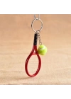 BFS  Gerçekçi Tenis Raketi Tasarımlı Şık Anahtarlık Kolye Çanta Süsü Tennis Keychain
