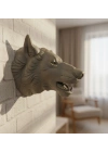 BFS Gri Kurt Duvar Biblosu Güçlü Detaylı Dekoratif Tasarım 25x19 cm