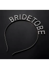 BFS   Gümüş Kaplama Kristal Taşlı Bride To Be Gelin Tacı 16x17 cm