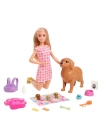 BFS  HCK75 Barbie ve Yeni Doğan Köpekler Oyun Seti, Barbie ve Hayvanları