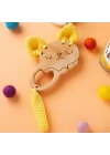 BFS Hobi Baby Kedi Figürlü Organik Ahşap Diş Kaşıyıcı