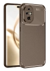 BFS  Honor 200 Kılıf Auto Focus Karbon Kapak - Kahverengi