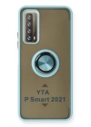 BFS Huawei P Smart 2021 Kılıf Montreal Yüzüklü Silikon Kapak - Buz Mavi