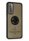 BFS Huawei P Smart 2021 Kılıf Montreal Yüzüklü Silikon Kapak - Siyah