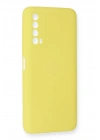 BFS  Huawei P Smart 2021 Kılıf Nano içi Kadife Silikon - Sarı