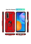 BFS  Huawei P Smart 2021 Kılıf Sofya Yüzüklü Silikon Kapak - Kırmızı