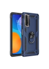 BFS  Huawei P Smart 2021 Kılıf Sofya Yüzüklü Silikon Kapak - Lacivert