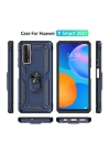 BFS  Huawei P Smart 2021 Kılıf Sofya Yüzüklü Silikon Kapak - Lacivert