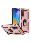 BFS  Huawei P Smart 2021 Kılıf Sofya Yüzüklü Silikon Kapak - Rose