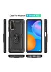 BFS  Huawei P Smart 2021 Kılıf Sofya Yüzüklü Silikon Kapak - Siyah