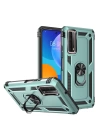 BFS  Huawei P Smart 2021 Kılıf Sofya Yüzüklü Silikon Kapak - Yeşil
