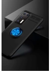 BFS  Huawei P40 Kılıf Range Yüzüklü Silikon - Siyah-Mavi