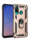 BFS  Huawei P40 Lite E Kılıf Sofya Yüzüklü Silikon Kapak - Gold