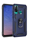 BFS  Huawei P40 Lite E Kılıf Sofya Yüzüklü Silikon Kapak - Lacivert