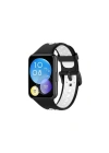 BFS  Huawei Watch Fit 2 Spor Delikli Kordon - Siyah-Beyaz