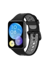 BFS  Huawei Watch Fit 2 Spor Delikli Kordon - Siyah-Gri