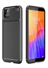 BFS  Huawei Y5P Kılıf Auto Focus Karbon Kapak - Siyah