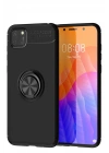 BFS  Huawei Y5P Kılıf Range Yüzüklü Silikon - Siyah