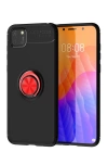 BFS  Huawei Y5P Kılıf Range Yüzüklü Silikon - Siyah-Kırmızı